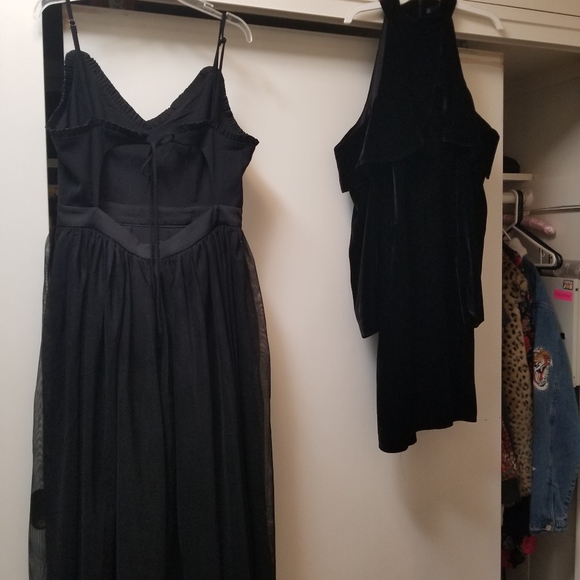 Zara black velvet off shoulder holiday dress large - Picture 5 of 15